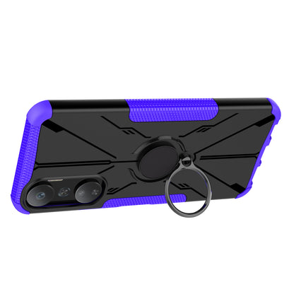 For Infinix Hot 20 4G Ring Holder Kickstand Phone Case Hard PC Soft TPU Shockproof Protective Cover