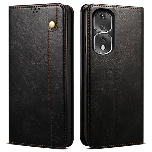 For Honor 80 Pro 5G Waxy Crazy Horse Texture PU Leather Shockproof Phone Case with Stand Wallet