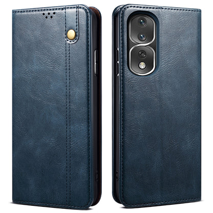 For Honor 80 Pro 5G Waxy Crazy Horse Texture PU Leather Shockproof Phone Case with Stand Wallet