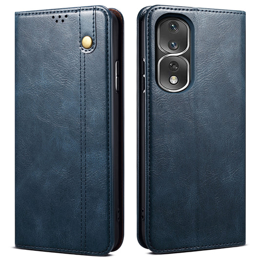 For Honor 80 Pro 5G Waxy Crazy Horse Texture PU Leather Shockproof Phone Case with Stand Wallet