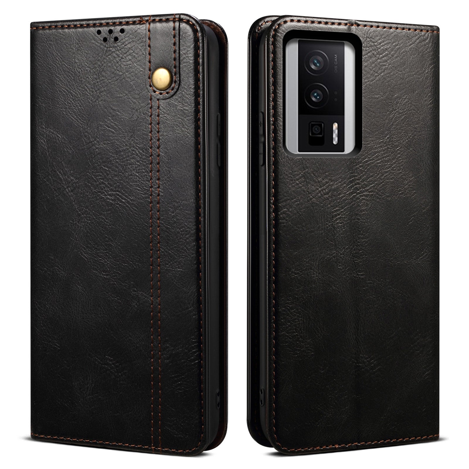Magnetic Auto-absorbed Phone Case For Xiaomi Poco F5 Pro 5G / Redmi K60 Pro 5G / K60 5G Waxy Crazy Horse Texture Stand Wallet Protective PU Leather Folio Flip Phone Cover