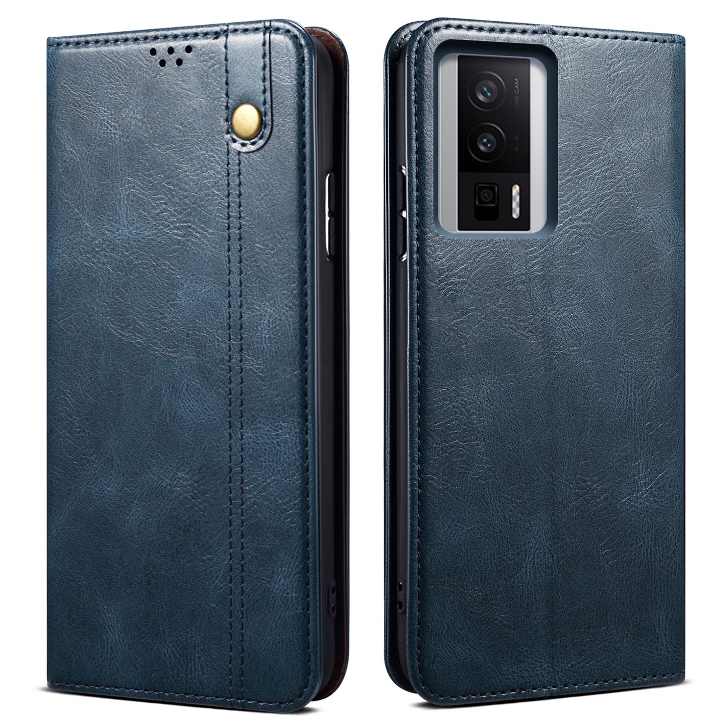 Magnetic Auto-absorbed Phone Case For Xiaomi Poco F5 Pro 5G / Redmi K60 Pro 5G / K60 5G Waxy Crazy Horse Texture Stand Wallet Protective PU Leather Folio Flip Phone Cover