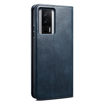 Magnetic Auto-absorbed Phone Case For Xiaomi Poco F5 Pro 5G / Redmi K60 Pro 5G / K60 5G Waxy Crazy Horse Texture Stand Wallet Protective PU Leather Folio Flip Phone Cover