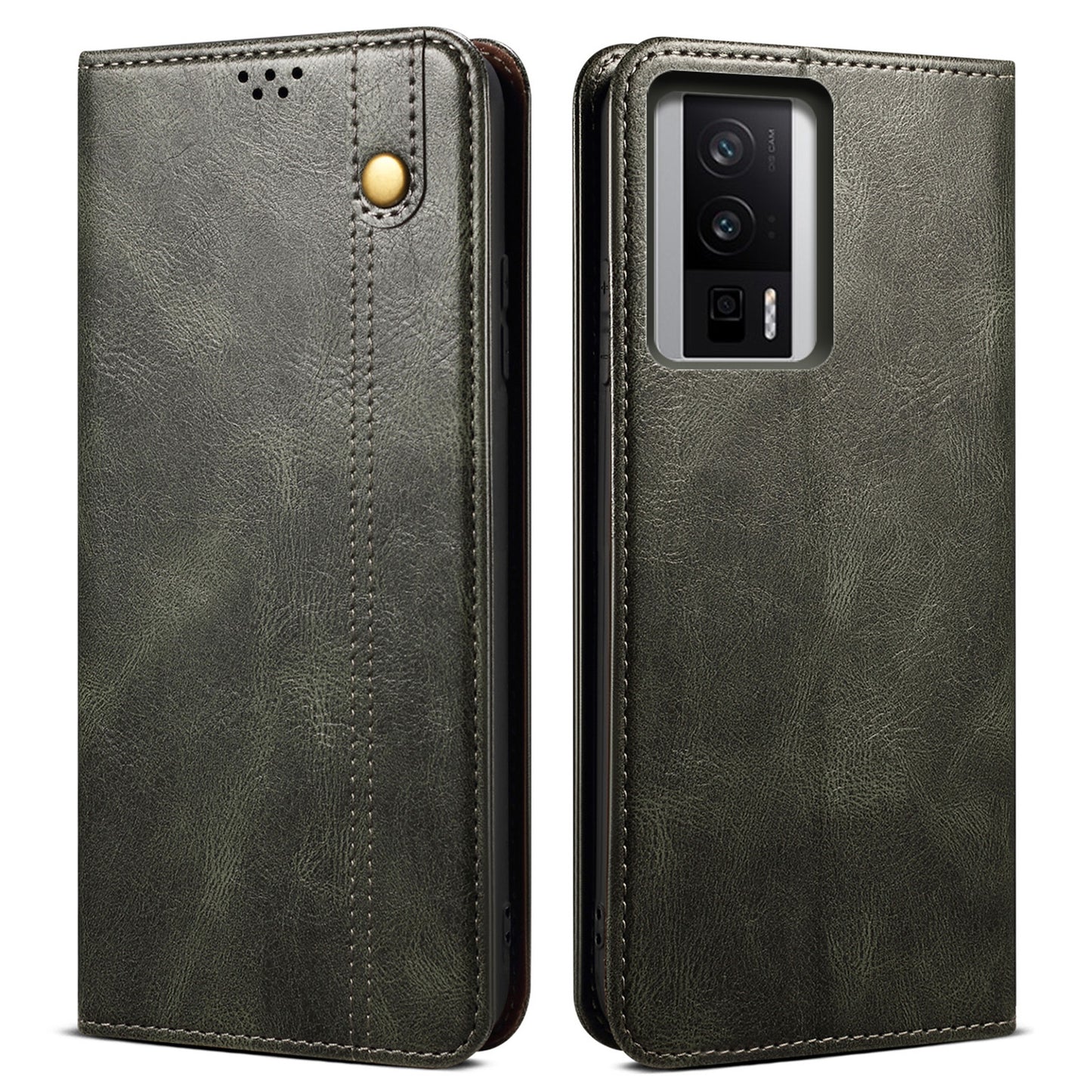 Magnetic Auto-absorbed Phone Case For Xiaomi Poco F5 Pro 5G / Redmi K60 Pro 5G / K60 5G Waxy Crazy Horse Texture Stand Wallet Protective PU Leather Folio Flip Phone Cover