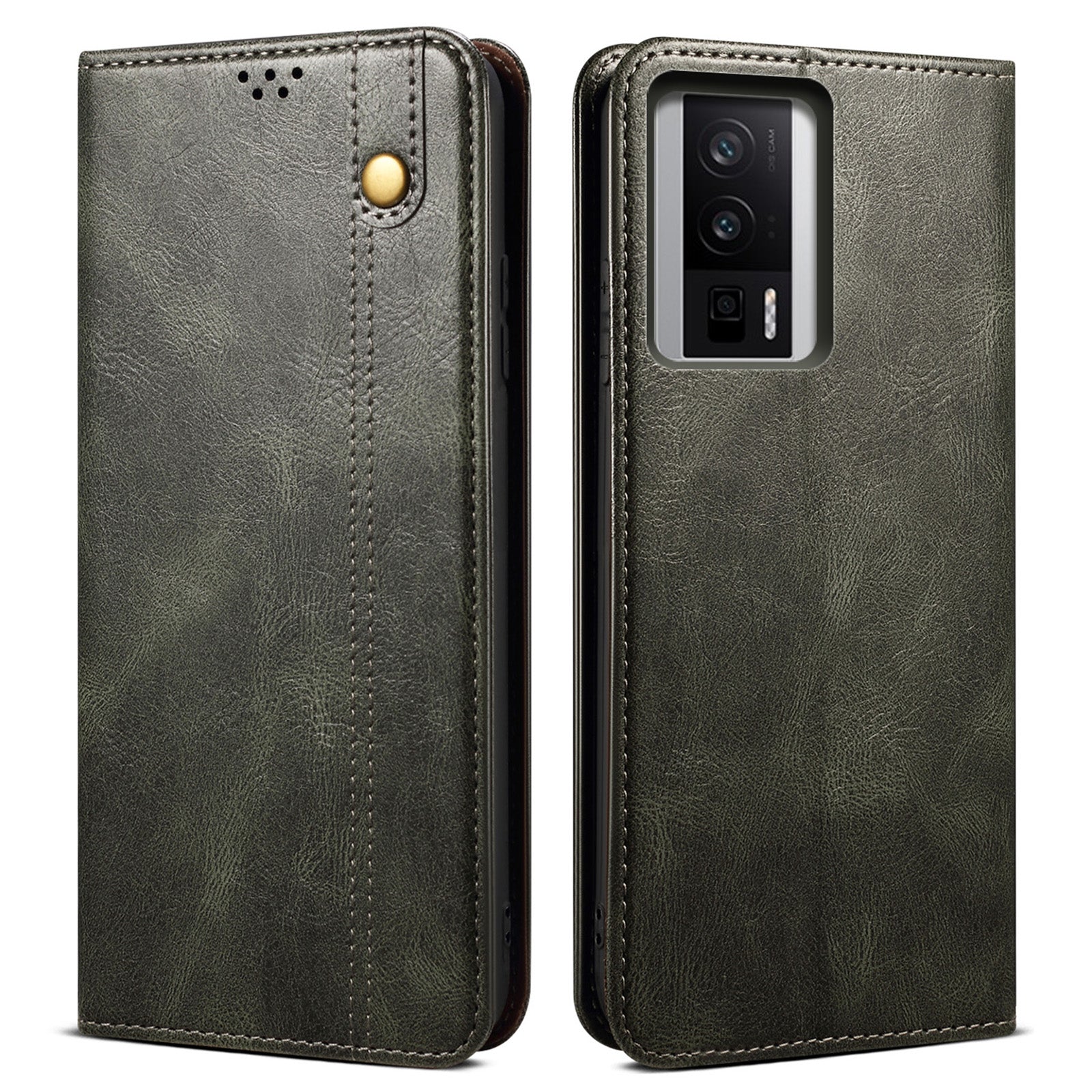 Magnetic Auto-absorbed Phone Case For Xiaomi Poco F5 Pro 5G / Redmi K60 Pro 5G / K60 5G Waxy Crazy Horse Texture Stand Wallet Protective PU Leather Folio Flip Phone Cover