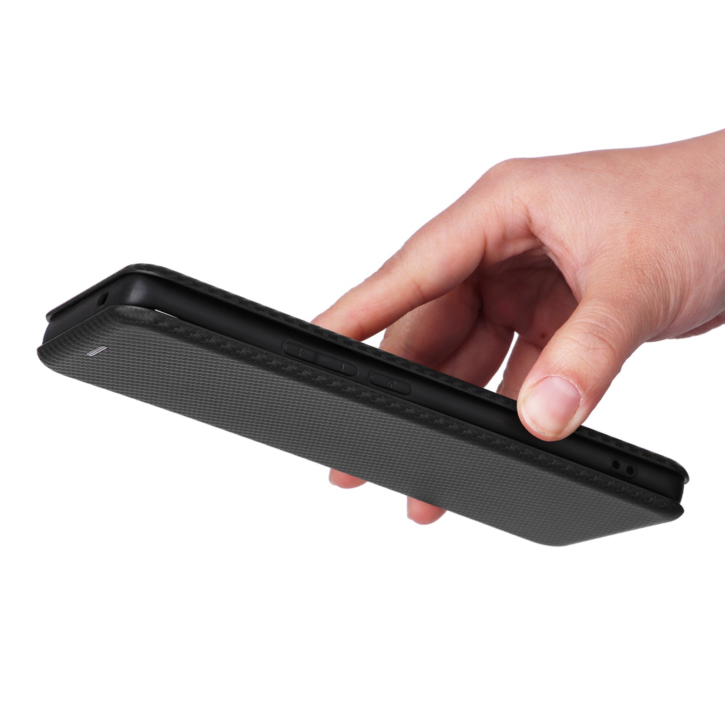 For vivo X80 Pro 5G Carbon Fiber Texture PU Leather Stand Case Magnetic Auto-absorbed Folio Flip Phone Cover with Card Holder