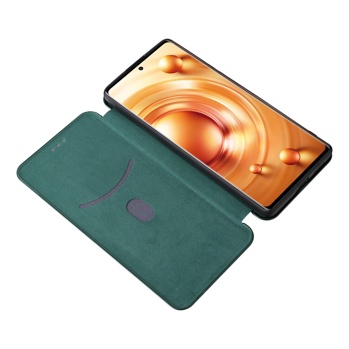 For vivo X80 Pro 5G Carbon Fiber Texture PU Leather Stand Case Magnetic Auto-absorbed Folio Flip Phone Cover with Card Holder