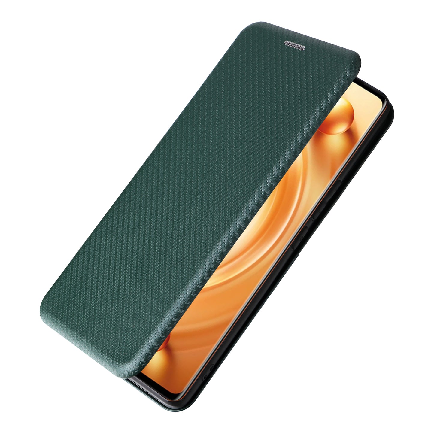 For vivo X80 Pro 5G Carbon Fiber Texture PU Leather Stand Case Magnetic Auto-absorbed Folio Flip Phone Cover with Card Holder