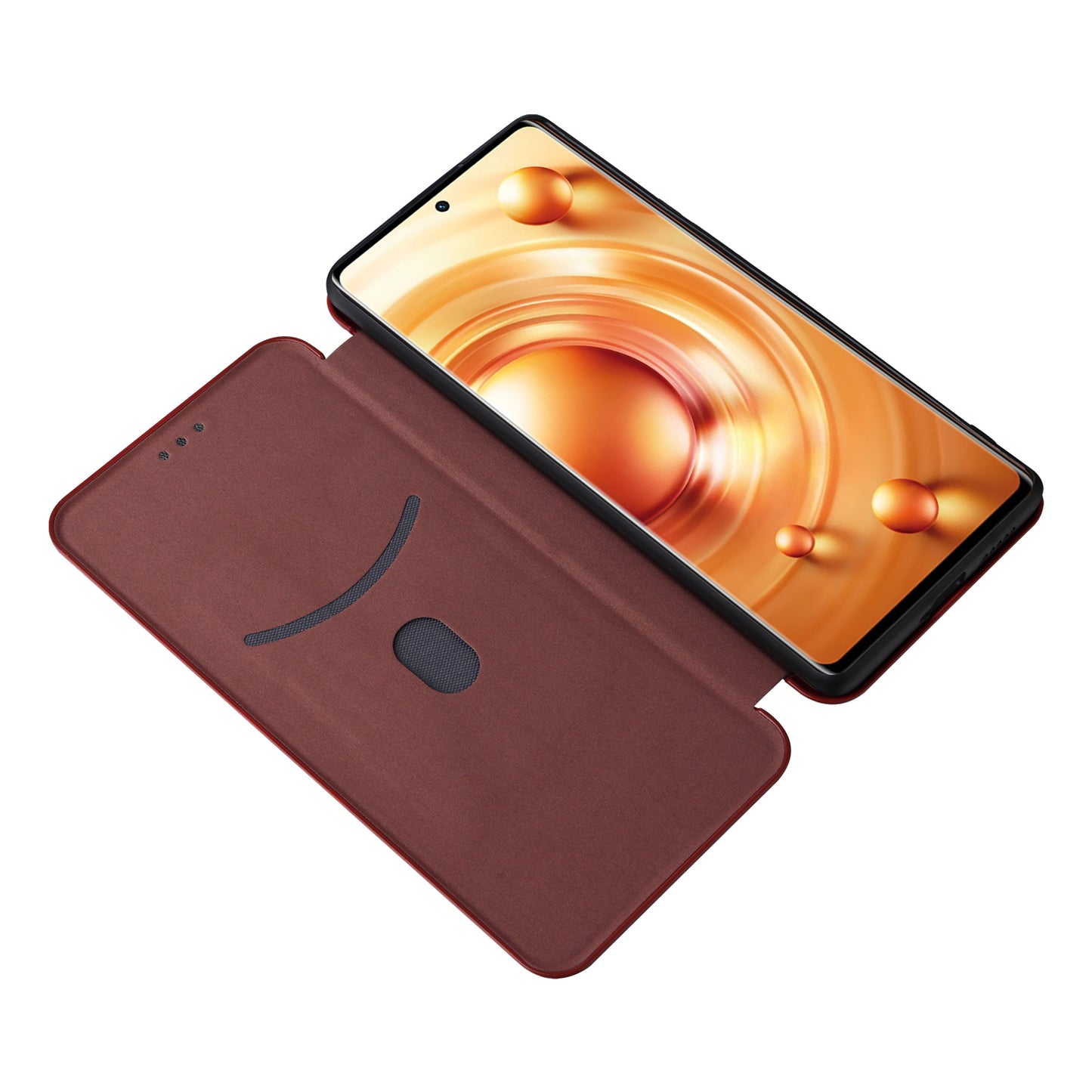 For vivo X80 Pro 5G Carbon Fiber Texture PU Leather Stand Case Magnetic Auto-absorbed Folio Flip Phone Cover with Card Holder