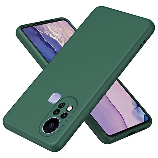 For Infinix Hot 11s Rubberized TPU 2.2mm Thickness Anti-Scratch Phone Case Fiber Lining Cushion Protective Non-slip Back Cover
