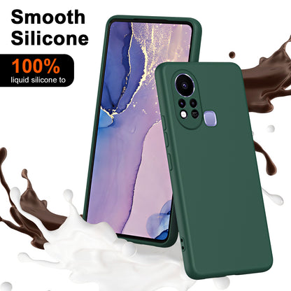 For Infinix Hot 11s Rubberized TPU 2.2mm Thickness Anti-Scratch Phone Case Fiber Lining Cushion Protective Non-slip Back Cover