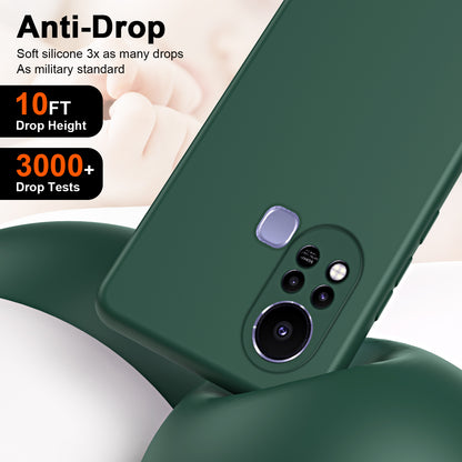 For Infinix Hot 11s Rubberized TPU 2.2mm Thickness Anti-Scratch Phone Case Fiber Lining Cushion Protective Non-slip Back Cover