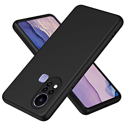 For Infinix Hot 11s Rubberized TPU 2.2mm Thickness Anti-Scratch Phone Case Fiber Lining Cushion Protective Non-slip Back Cover