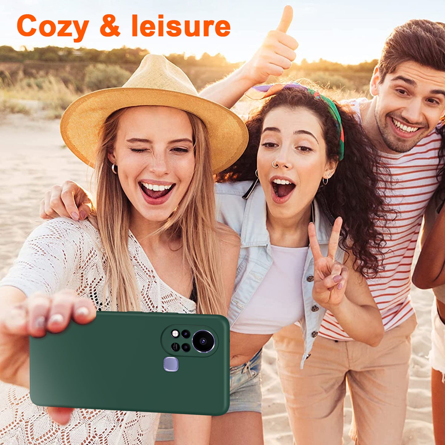 For Infinix Hot 11s Rubberized TPU 2.2mm Thickness Anti-Scratch Phone Case Fiber Lining Cushion Protective Non-slip Back Cover