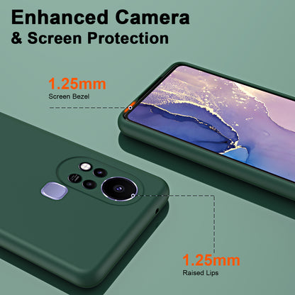 For Infinix Hot 11s Rubberized TPU 2.2mm Thickness Anti-Scratch Phone Case Fiber Lining Cushion Protective Non-slip Back Cover