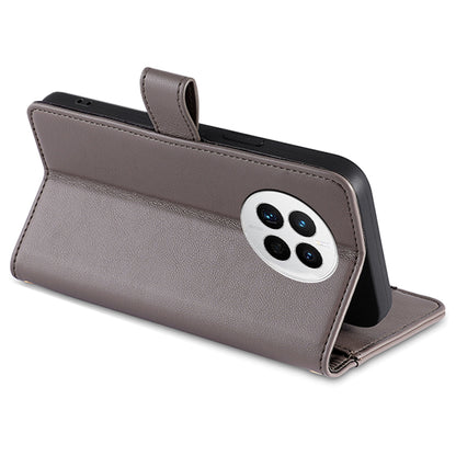 For Huawei Mate 50 4G PU Leather Hands-free Stand Case Zipper Pocket Card Slots Flip Phone Cover with Wrist Strap and Shoulder Strap