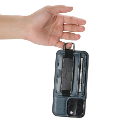 SUTENI H13 For iPhone 13 Pro 6.1 inch Drop Resistant Card Slot Band Loop Holder Kickstand PU Leather Coated TPU Protective Phone Cover