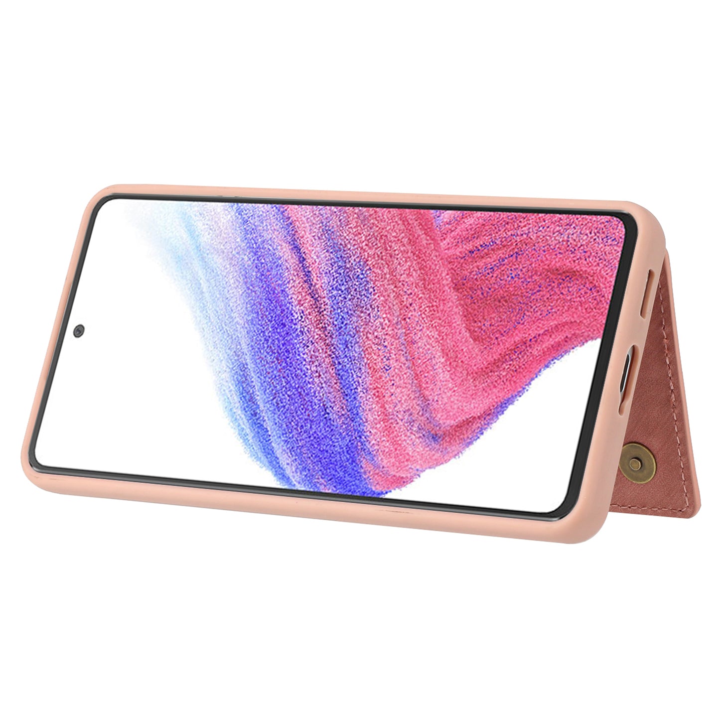 For Samsung Galaxy A13 4G / A13 5G / A04s 4G (164.7 x 76.7 x 9.1 mm) / A04 4G (164.4 x 76.3 x 9.1 mm) / M13 5G PU Leather Coated TPU Phone Case Dual Card Holder Kickstand Magnetic Cover