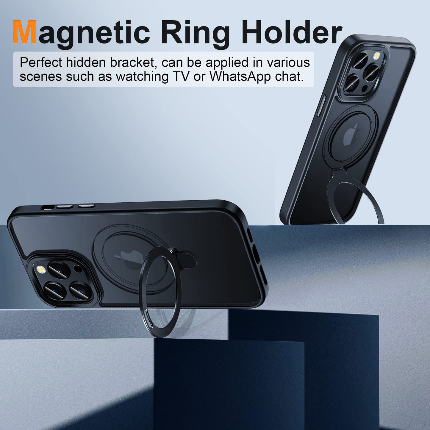 For iPhone 13 Pro 6.1 inch Compatible with MagSafe Shockproof Matte Phone Case Kickstand Magnetic Phone Cover