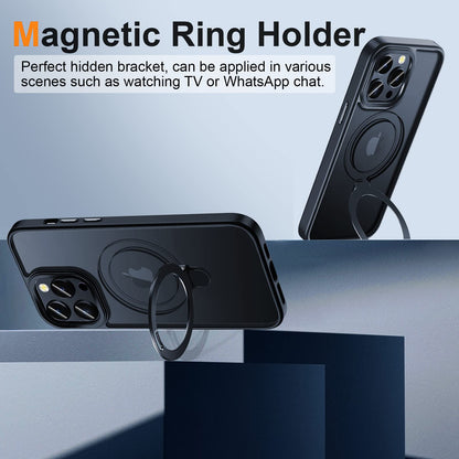 For iPhone 13 Pro 6.1 inch Compatible with MagSafe Shockproof Matte Phone Case Kickstand Magnetic Phone Cover