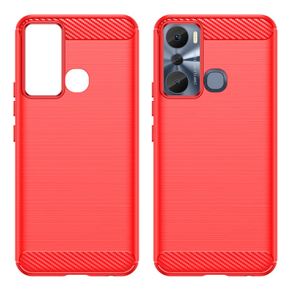 For Infinix Hot 20i 4G Carbon Fiber Texture Phone Case Soft TPU Brushed Surface Anti-Fingerprint Cover