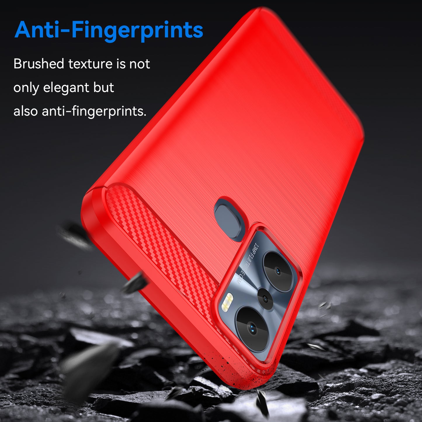 For Infinix Hot 20i 4G Carbon Fiber Texture Phone Case Soft TPU Brushed Surface Anti-Fingerprint Cover
