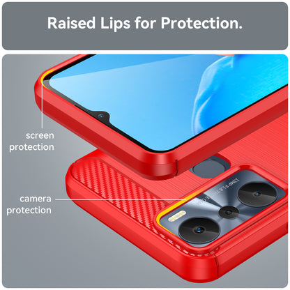 For Infinix Hot 20i 4G Carbon Fiber Texture Phone Case Soft TPU Brushed Surface Anti-Fingerprint Cover
