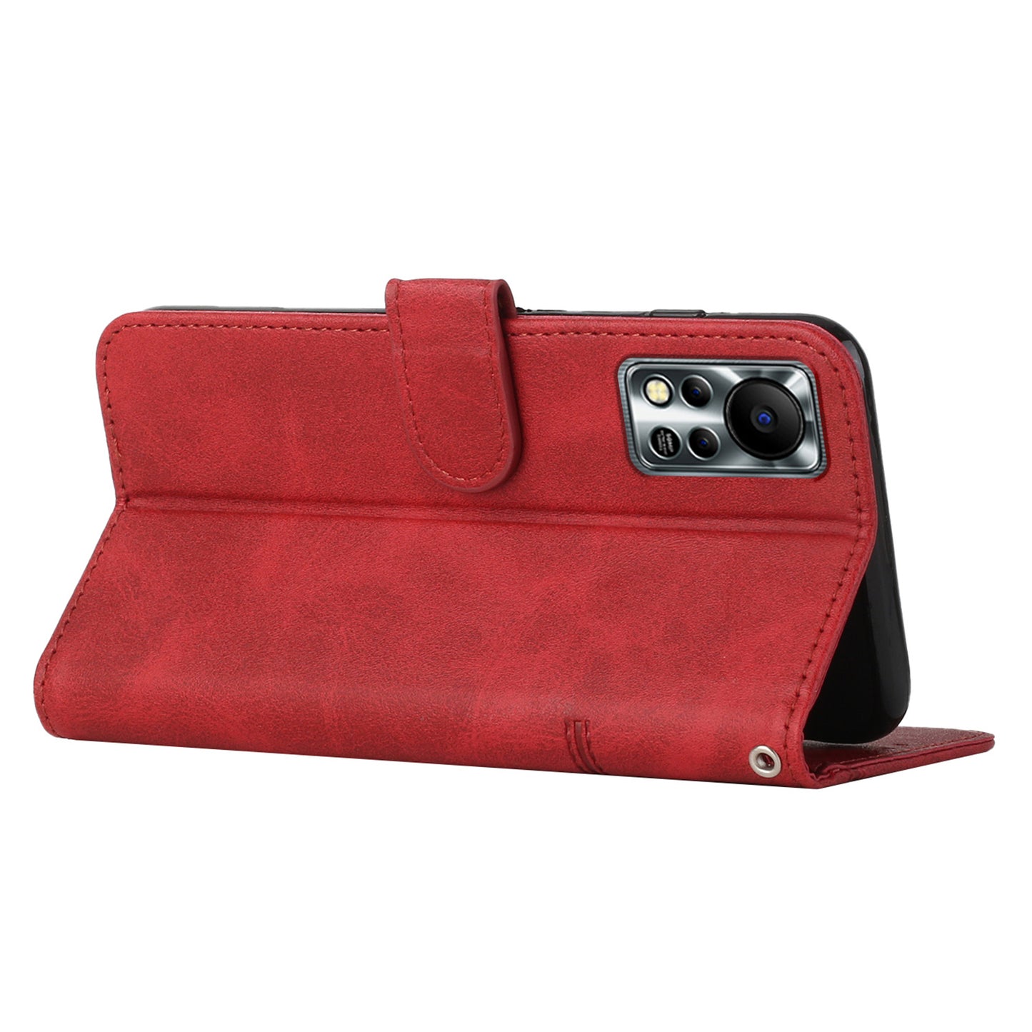 For Infinix Hot 11s NFC 4G Stitching PU Leather Flip Phone Case Stand Full Body Protective Wallet Cover with Strap