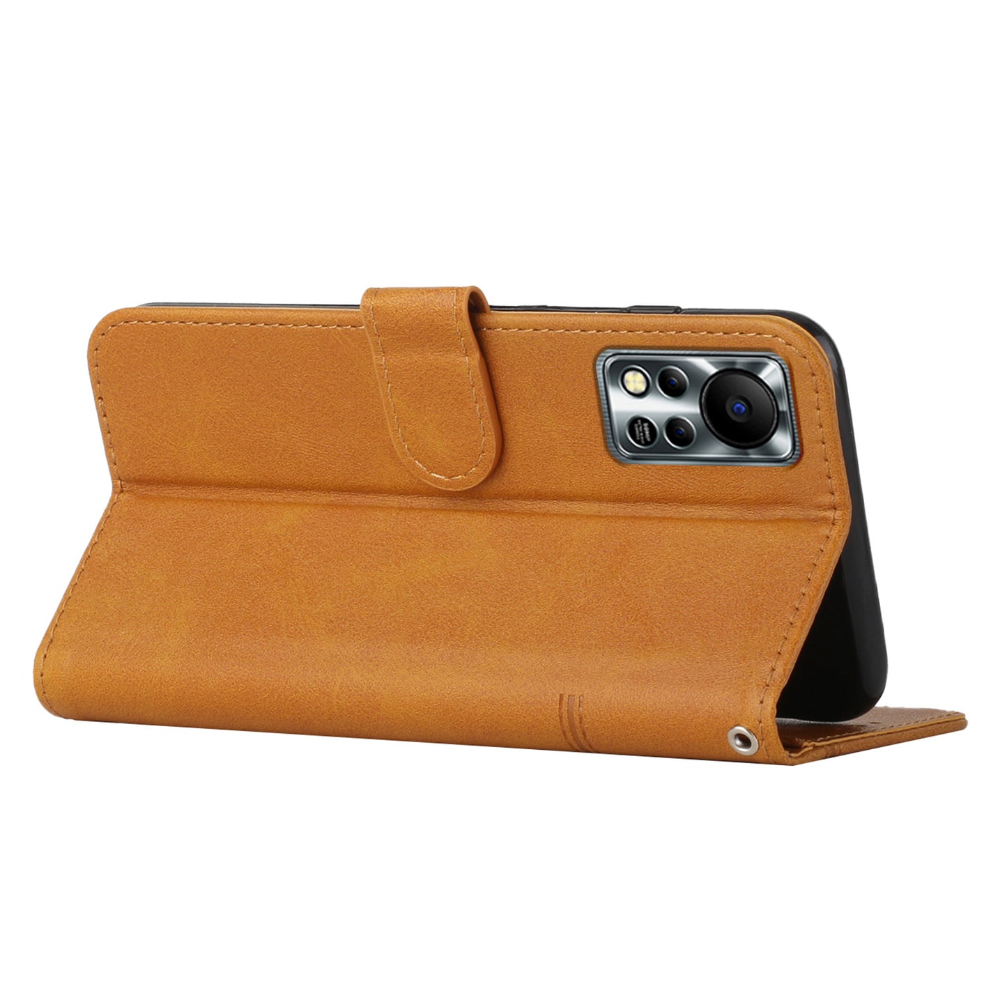For Infinix Hot 11s NFC 4G Stitching PU Leather Flip Phone Case Stand Full Body Protective Wallet Cover with Strap
