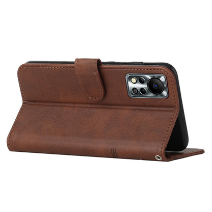 For Infinix Hot 11s NFC 4G Stitching PU Leather Flip Phone Case Stand Full Body Protective Wallet Cover with Strap