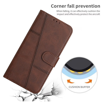 For Infinix Hot 11s NFC 4G Stitching PU Leather Flip Phone Case Stand Full Body Protective Wallet Cover with Strap
