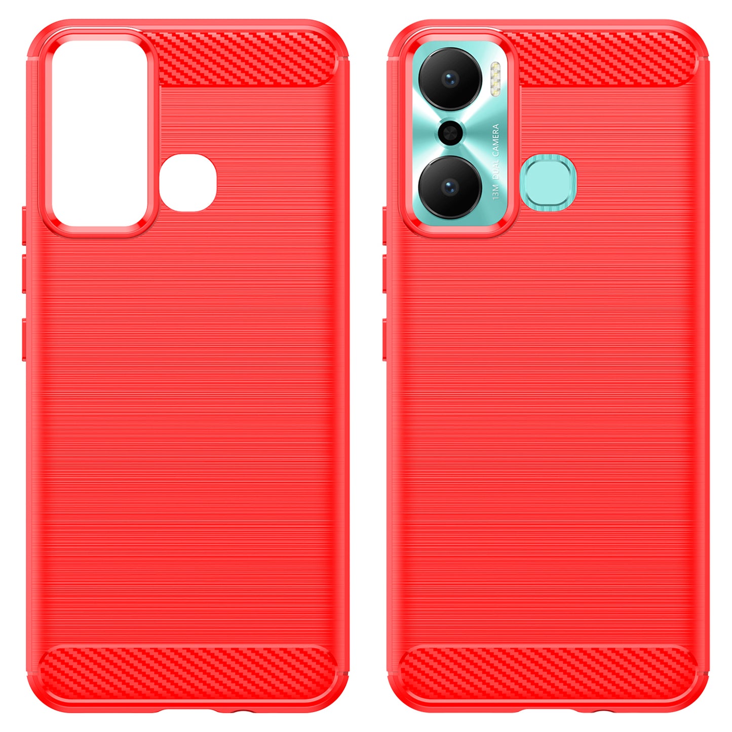 For Infinix Hot 20 Play 4G Carbon Fiber Texture Phone Case Soft TPU Brushed Surface Protective Cover