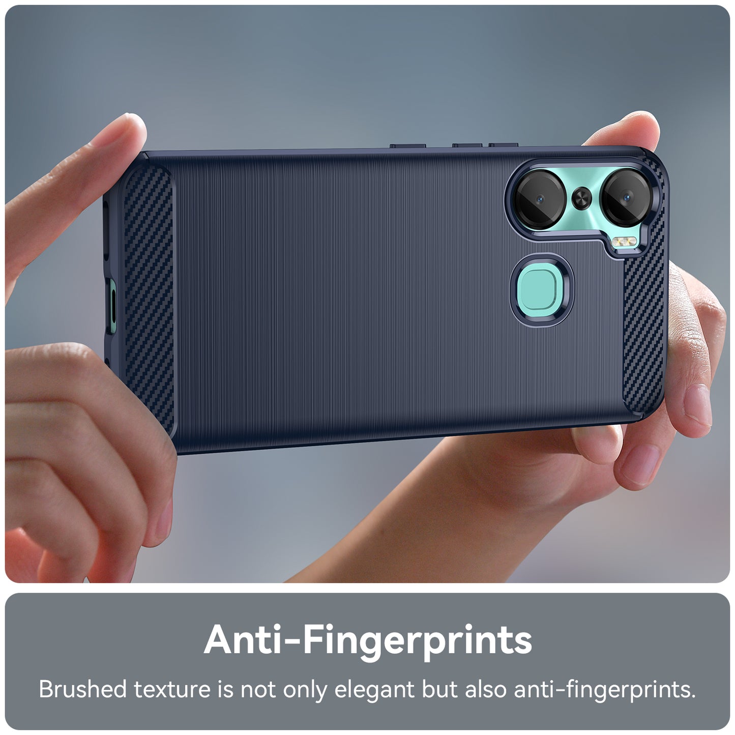 For Infinix Hot 12 Pro 4G Carbon Fiber Texture Phone Case Shockproof TPU Brushed Surface Protective Cover