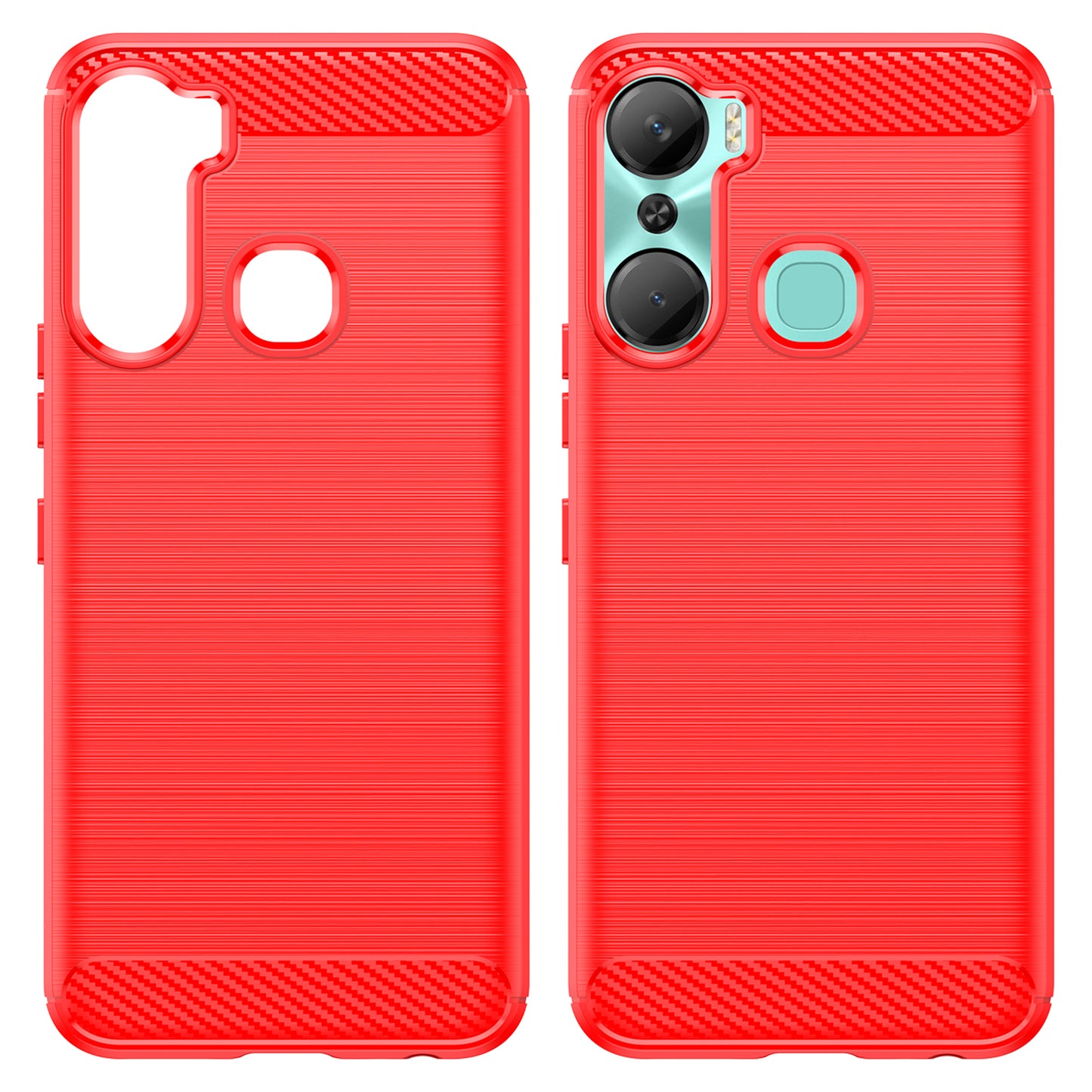 For Infinix Hot 12 Pro 4G Carbon Fiber Texture Phone Case Shockproof TPU Brushed Surface Protective Cover