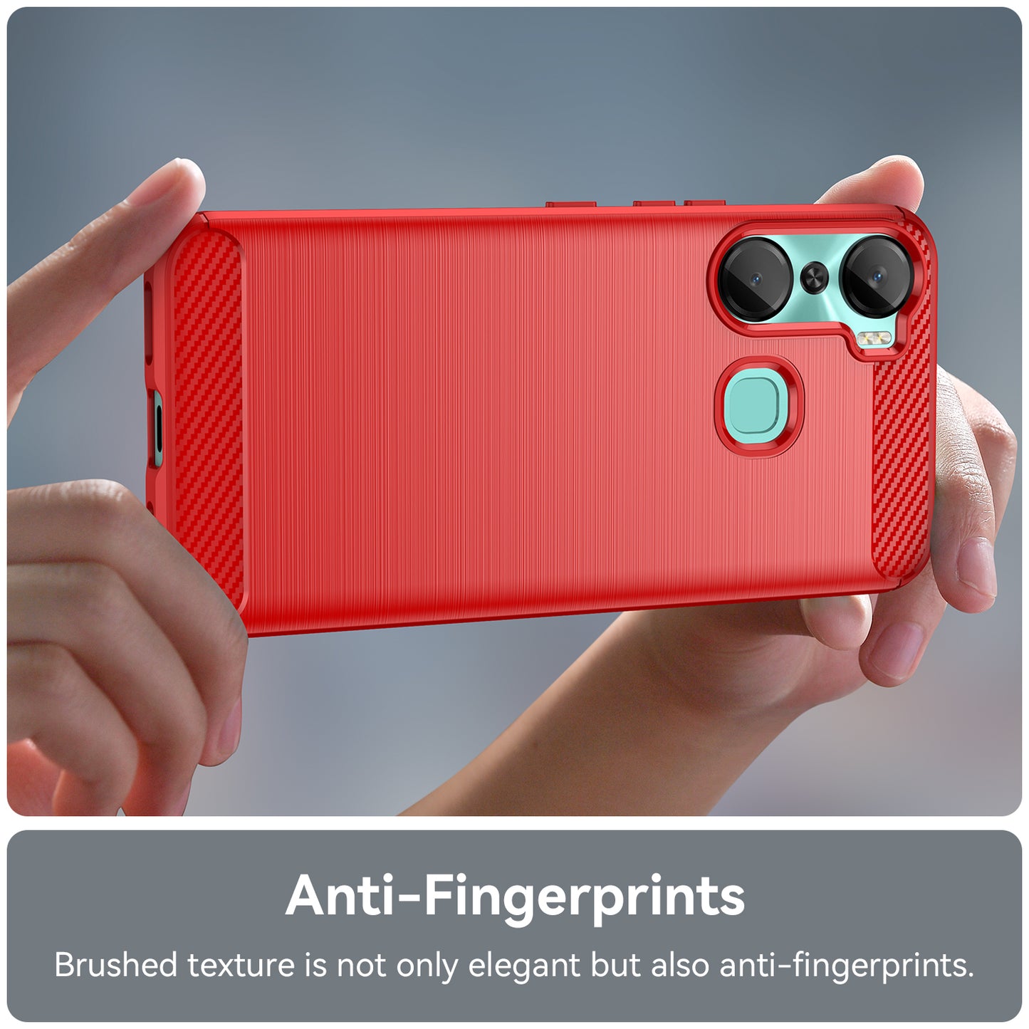 For Infinix Hot 12 Pro 4G Carbon Fiber Texture Phone Case Shockproof TPU Brushed Surface Protective Cover