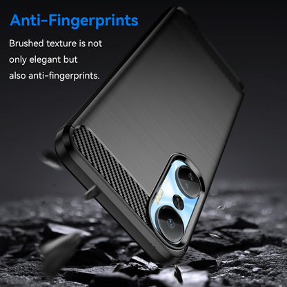For Infinix Hot 20 4G Drop Resistant Carbon Fiber Texture Phone Case Soft TPU Brushed Surface Protective Cover