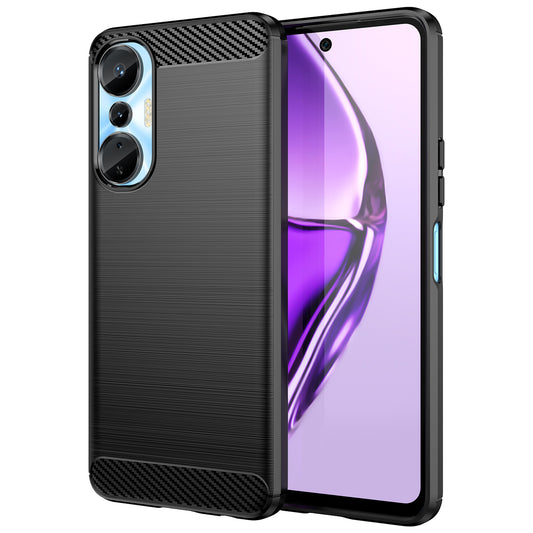 For Infinix Hot 20S 4G Carbon Fiber Texture Anti-collision Phone Case Soft TPU Brushed Surface Protective Cover