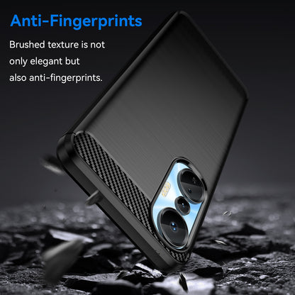 For Infinix Hot 20S 4G Carbon Fiber Texture Anti-collision Phone Case Soft TPU Brushed Surface Protective Cover