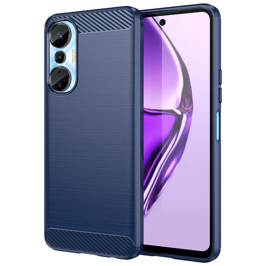 For Infinix Hot 20S 4G Carbon Fiber Texture Anti-collision Phone Case Soft TPU Brushed Surface Protective Cover