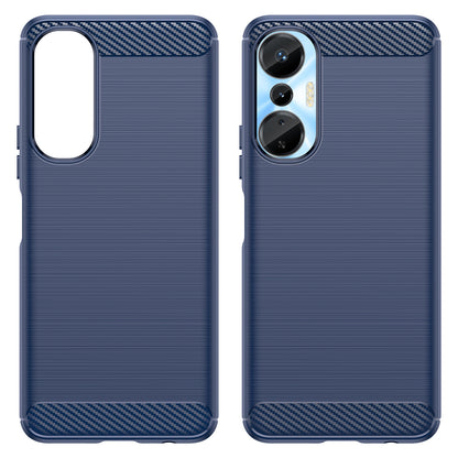 For Infinix Hot 20S 4G Carbon Fiber Texture Anti-collision Phone Case Soft TPU Brushed Surface Protective Cover