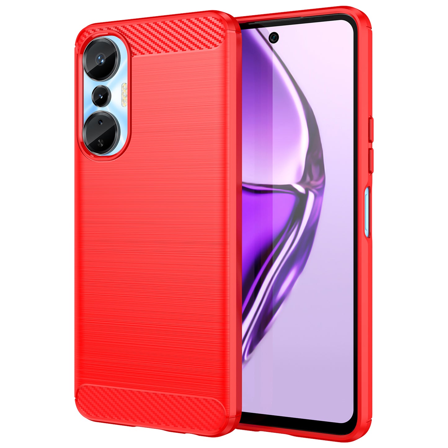 For Infinix Hot 20S 4G Carbon Fiber Texture Anti-collision Phone Case Soft TPU Brushed Surface Protective Cover