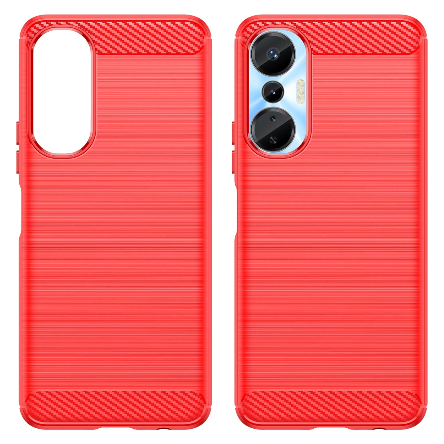 For Infinix Hot 20S 4G Carbon Fiber Texture Anti-collision Phone Case Soft TPU Brushed Surface Protective Cover