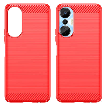 For Infinix Hot 20S 4G Carbon Fiber Texture Anti-collision Phone Case Soft TPU Brushed Surface Protective Cover