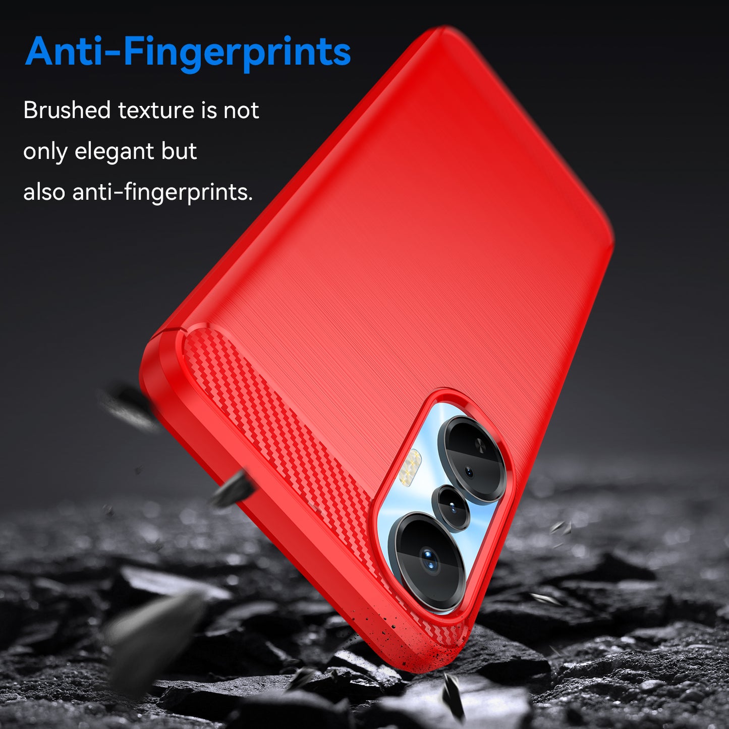 For Infinix Hot 20S 4G Carbon Fiber Texture Anti-collision Phone Case Soft TPU Brushed Surface Protective Cover