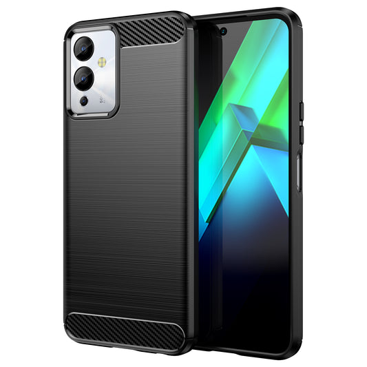 For Infinix Note 12i Phone Case, Carbon Fiber Texture Soft TPU Brushed Surface Protective Cover