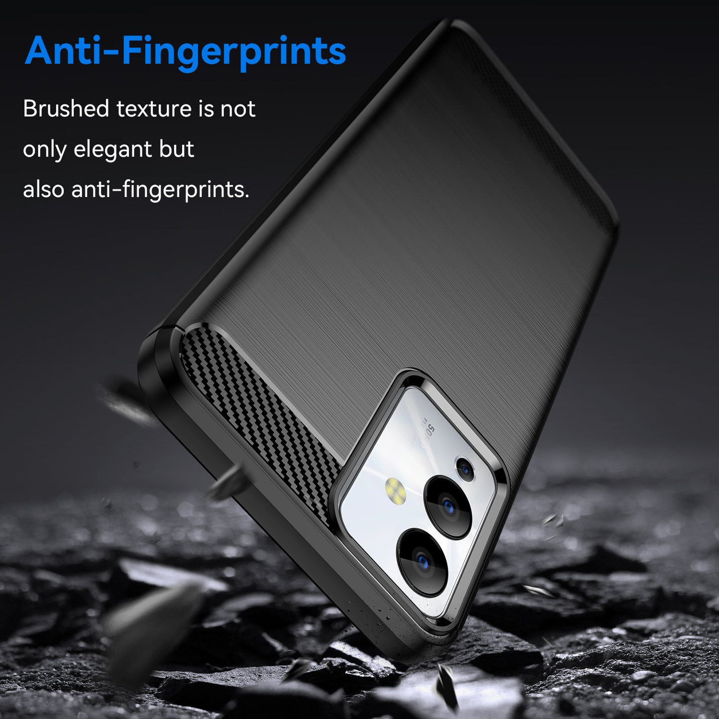 For Infinix Note 12i Phone Case, Carbon Fiber Texture Soft TPU Brushed Surface Protective Cover