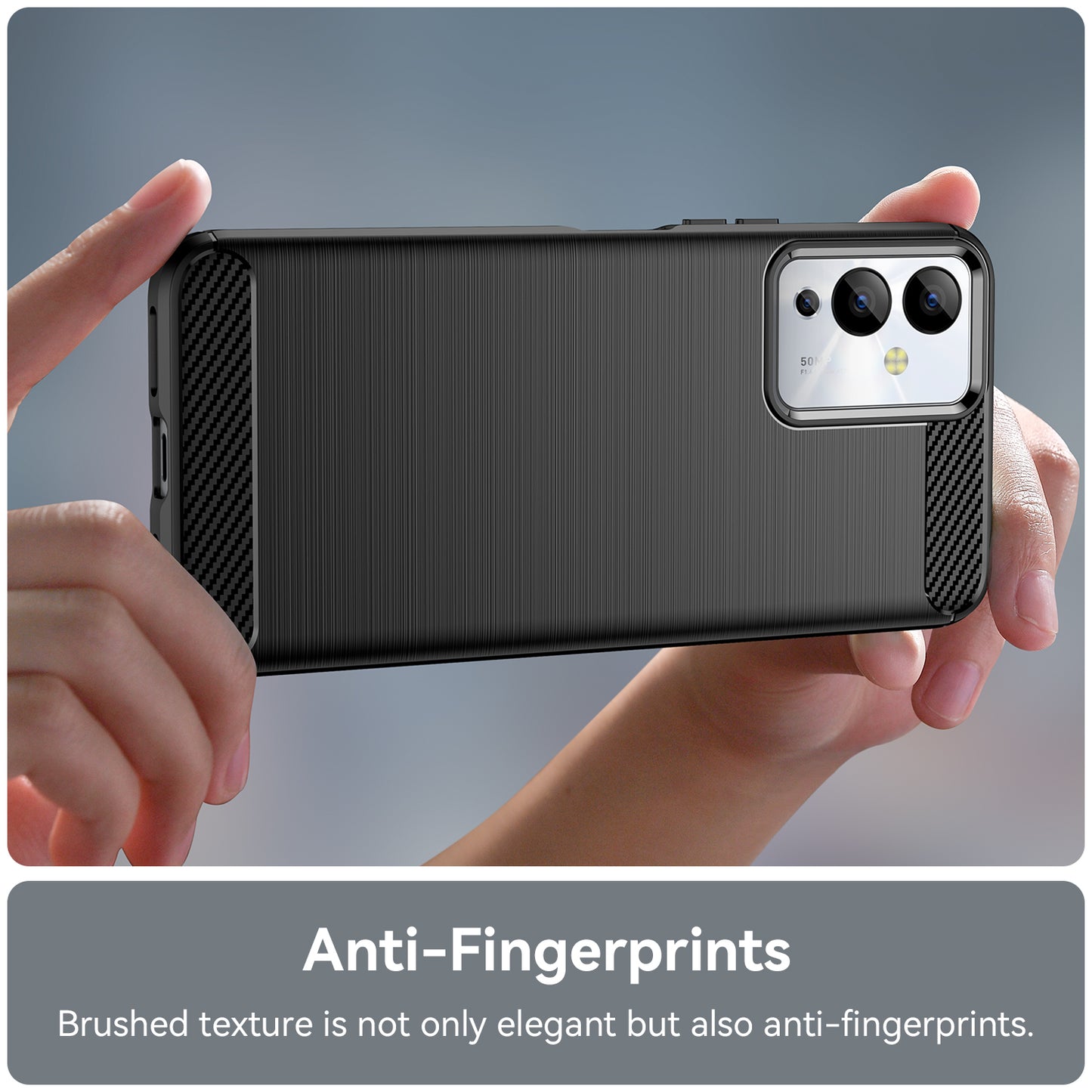 For Infinix Note 12i Phone Case, Carbon Fiber Texture Soft TPU Brushed Surface Protective Cover