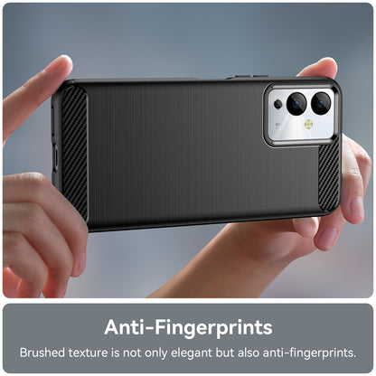 For Infinix Note 12i Phone Case, Carbon Fiber Texture Soft TPU Brushed Surface Protective Cover
