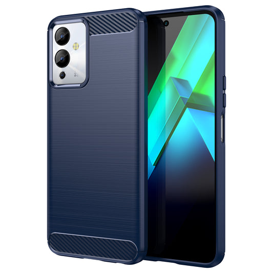 For Infinix Note 12i Phone Case, Carbon Fiber Texture Soft TPU Brushed Surface Protective Cover