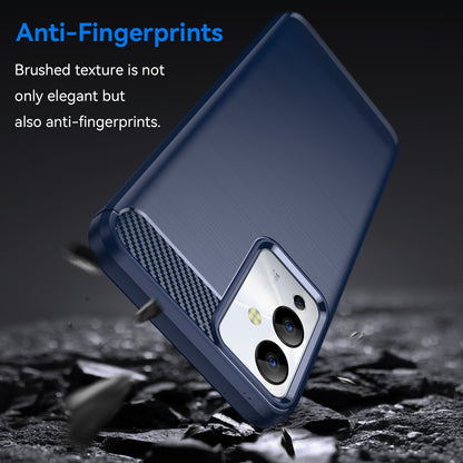 For Infinix Note 12i Phone Case, Carbon Fiber Texture Soft TPU Brushed Surface Protective Cover